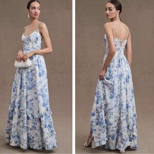 V Chapman Size 10 Carmen Dress in Provencal Blue Floral